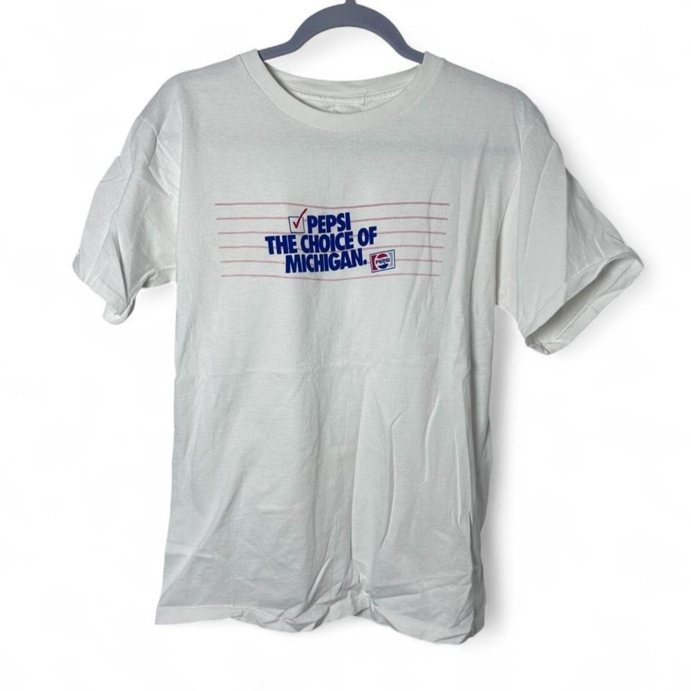1980s 1990s Pepsi T-Shirt The Choice of Michigan Unisex M Medium Cola‎ Soda Vtg
